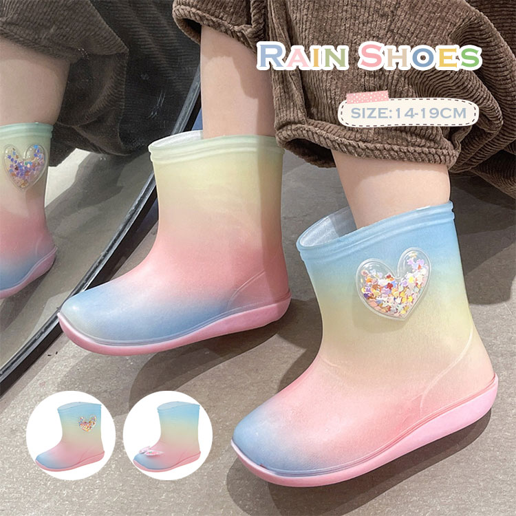 子供 レインブーツ 長靴 キッズ レインシューズ 女の子 ベビー 長靴 ブーツ かわいい リボン付き 雨靴 ..