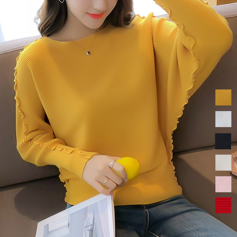 2025春新作韓国ファッションニット トップス ドルマンスリーブシャツ ブラウス Tシャツ レーストップス..