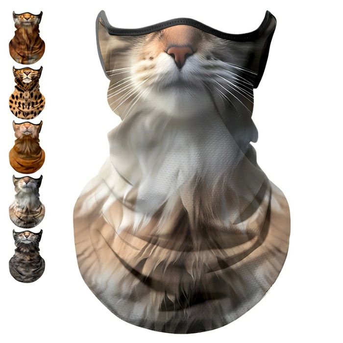 フェイスカバー レディース メンズ フェイスマスク 夏 夏用 猫 トラ ヒョウ柄 イヌ 動物柄 フェイスガ..