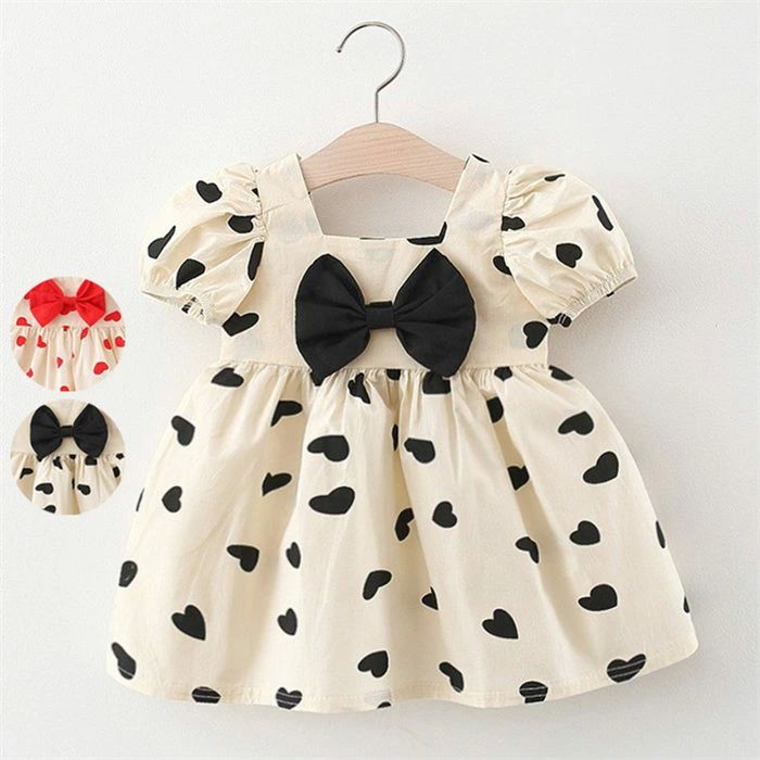 ワンピース ベビー 女の子 キッズ 幼児 半袖 ハット柄 総柄 リボン パフスリーブ ベビー服 子供服 赤ちゃん 夏 夏服 蝶結び ワンピ おしゃれ かわいい 柔らかい 薄手 カジュアル 子供の日 七五三 誕生日 出産祝い ギフト 通学 通園 普段着 お出かけ 結婚式