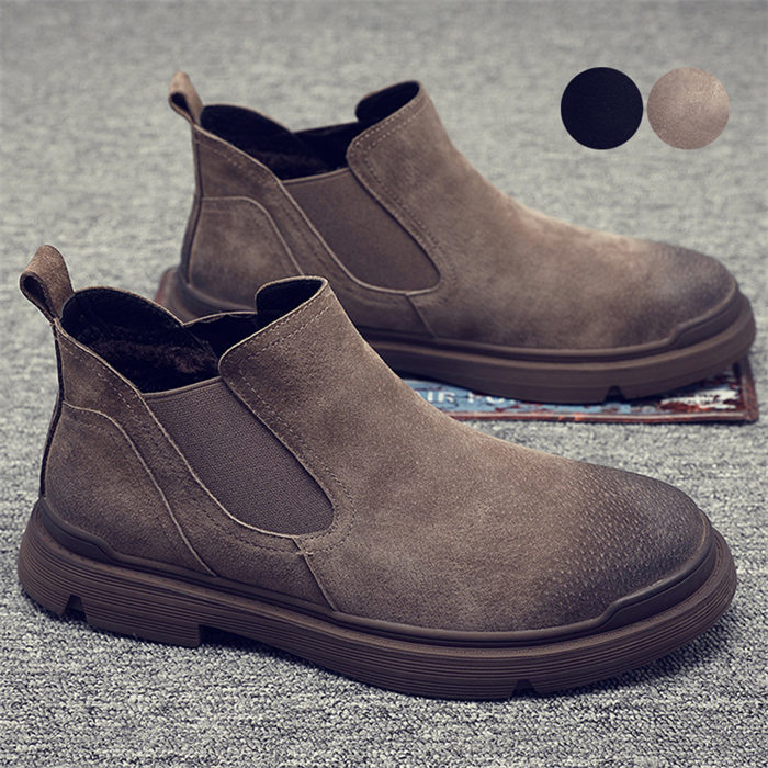 チェルシーブーツ ブーツ メンズ サイドゴアブーツ 春 秋 冬 スエード ショートブーツ チャッカブーツ 裏起毛 裏ボア もこもこ 防寒 暖かい 大きいサイズ ローカット 靴 ジューズ おしゃれ フラット 厚底 軽量 疲れない 滑り止め 歩きやすい 痛くない カジュアル