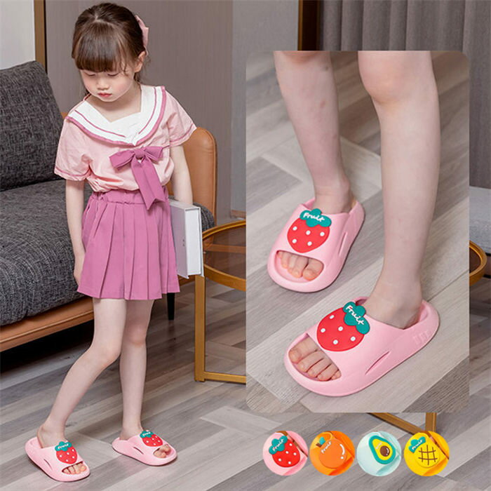子供用スリッパ 夏 夏用 男の子 女の子 キッズ ジュニア スリッパ 子供靴 ルームシューズ ビーチスリッパ 水果柄 イチゴ ルームウェア ルームスリッパ 軽量 柔らかい 滑り止め 歩きやすい 大きいサイズ おしゃれ かわいい 花火大会 プール ビーチ 海辺 温泉 屋内履き