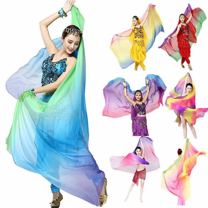 グラデーション シフォンベール ベリーダンス ベール ステージグッズ ステージアイテム 舞台 小物  ...