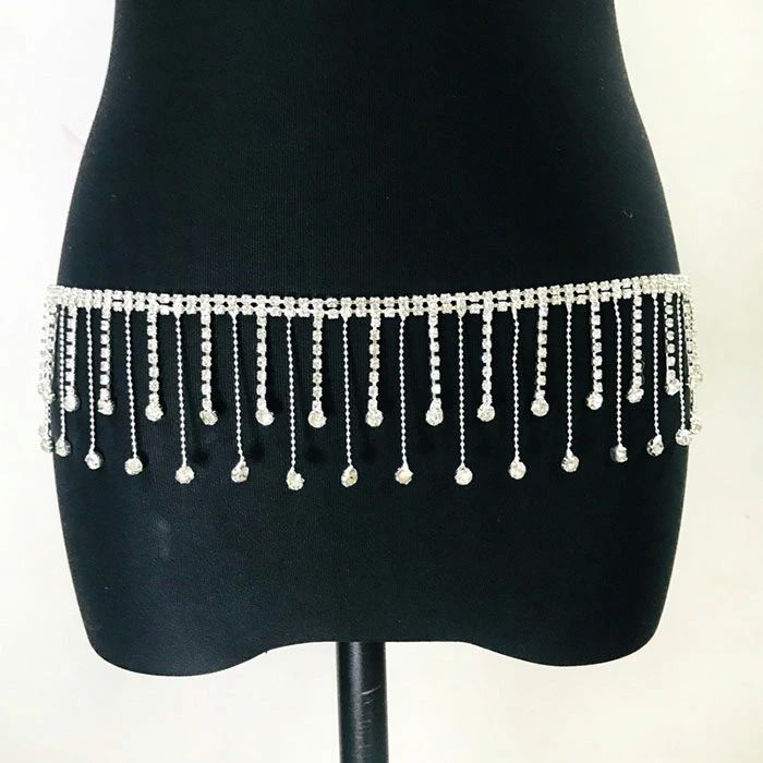 ベリーダンス 衣装 チェーンベルト ウエスト アクセサリー ベール ウエストベルト ラインストーン ヒッ..