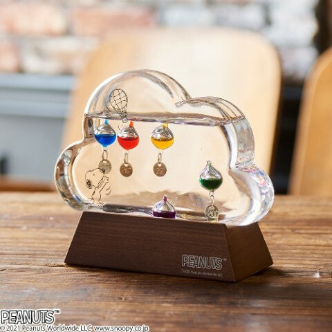 【20%OFF!!SALE】【PEANUTS】スヌーピー ガラスフロート温度計 クラウド