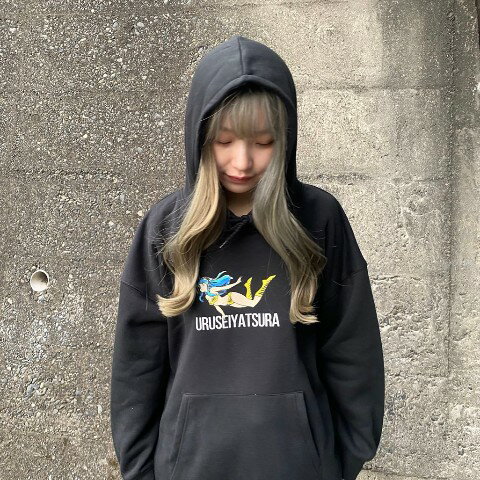 【20%OFF!!SALE】【うる星やつら】裏起毛オーバーサイズパーカーLLブラック