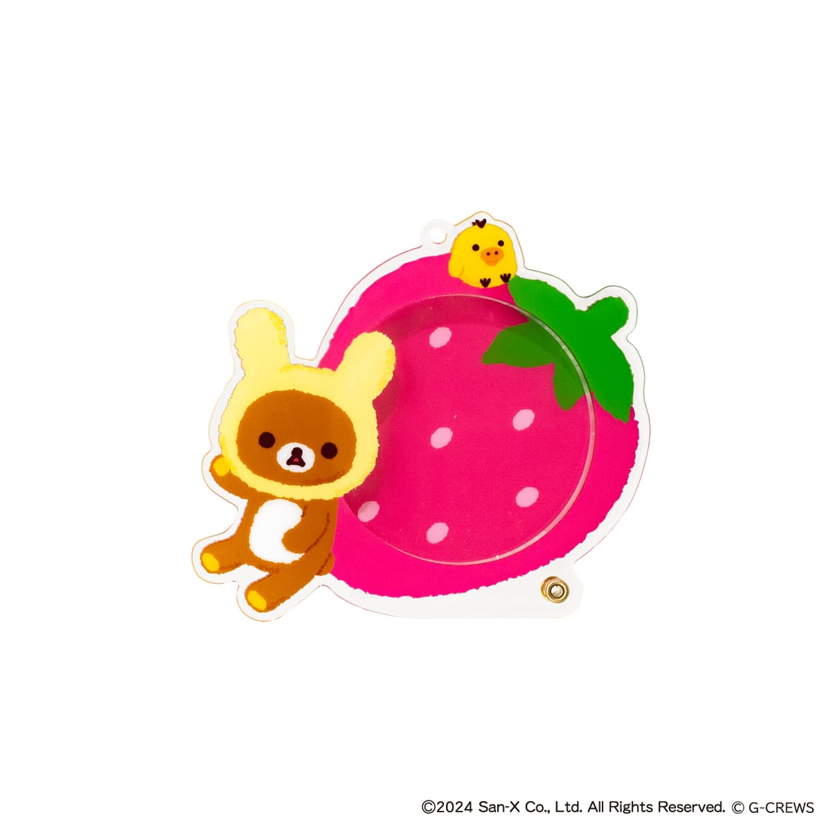 Rakuten - 【リラックマ】アクリル缶バッジケース　いちご　リラックマ