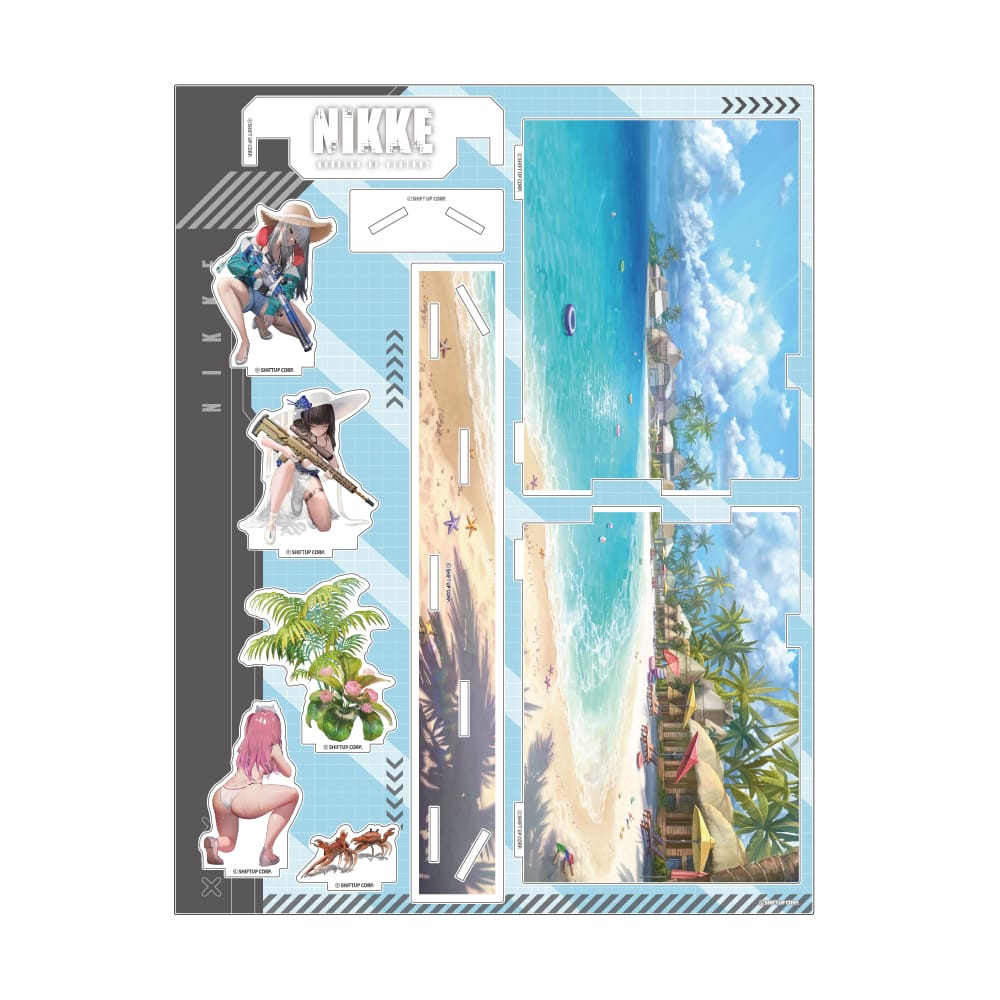 Rakuten - 【NIKKE】ジオラマアクリル -summer- 部隊01　かわいい　プレゼント　ギフト　漫画　アニメ　グッズ　アニメグッズ　キャラクター　キャラクターグッズ　キャラクター雑貨