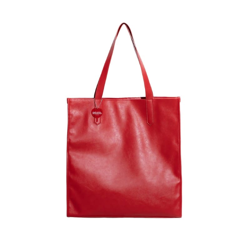 乐天商城 - 推しごと現場トート（フェイクレザー/RED）　かわいい　シンプル　オシャレ　カジュアル 　雑貨　ファッション　ファッション雑貨　カバン　推し　推し活