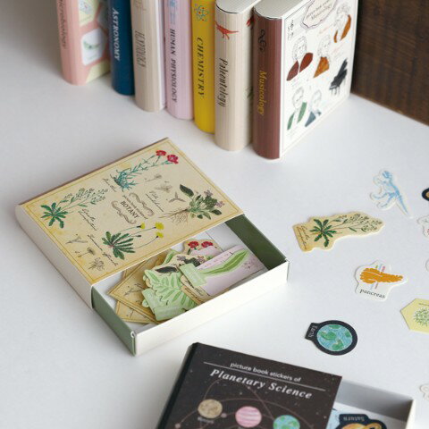 【20%OFF!!SALE】【STUDYHOLIC】図鑑型ケース付きフレークシール（植物学）