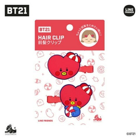 「BT21」よりキュートな前髪ヘアクリップ ゼリーキャンディーの様なぷにぷにフォルムが愛くるしい サイズ：約30x23(mm) 材質：金属，ゴム (C)BT21