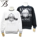 \夏SALE/バーニヴァーノ スーピマ コットン ポンチ ロイヤル クール プリント スエット トレーナー Lサイズ ホワイト ブラック BARNI VARNO BSS-OST5210 春夏 25SS