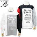 \夏SALE/バーニヴァーノ ブランド メッセージ プリント 長袖 Tシャツ LLサイズ ホワイト ブラック BARNI VARNO BSS-OTN5217 春夏 25SS