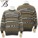 バーニヴァーノ ボーダーロゴ 刺しゅう ジャガード セーター Lサイズ BAW-NSW5109 キャメル 15 BARNI VARNO ニット 24AW