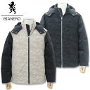 ビアネロ 切替デザイン ダウンジャケット 50 LLサイズ ベージュ ブラック 241-1072 BIANERO 秋冬 ブルゾン アウター ジャケット