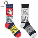 カステルバジャック 切替配色 ボーダー ソックス 7215193181 ネイビー ブラック castelbajac 靴下 25SS
