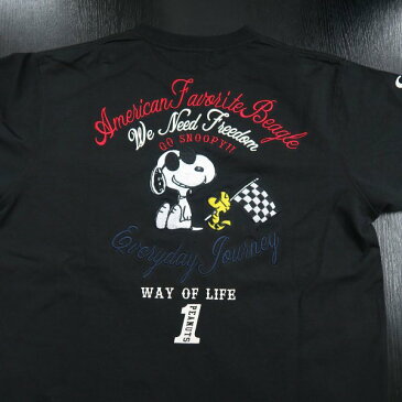 フラッグスタッフ スヌーピー刺繍長袖Tシャツ M/L/XL/XXLサイズ 黒 483007-20 FLAGSTAFF SNOOPY