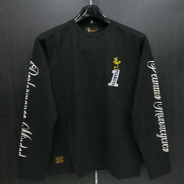 フラッグスタッフ M/L/XL/XXLサイズ スヌーピー刺繍長袖Tシャツ 黒 403950-20
