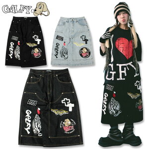 \10%OFF/ガルフィー GALFY ガチガチGALFYデニムショーツ 142004 ブラック インディゴ タイとインディゴ L XL ヤンキー TGC ギャル コギャル