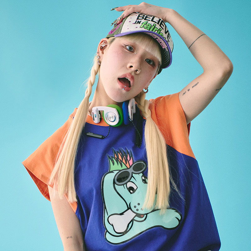 ＼30％OFF 8/31まで／ガルフィー GALFY サイバーわんわん が ぷっくりタンク 142014 ノースリーブTシャツ #30 RED×BLUE #40 NAVY×ORANGE #80 GREEN×PINK L XL ヤンキー TGC