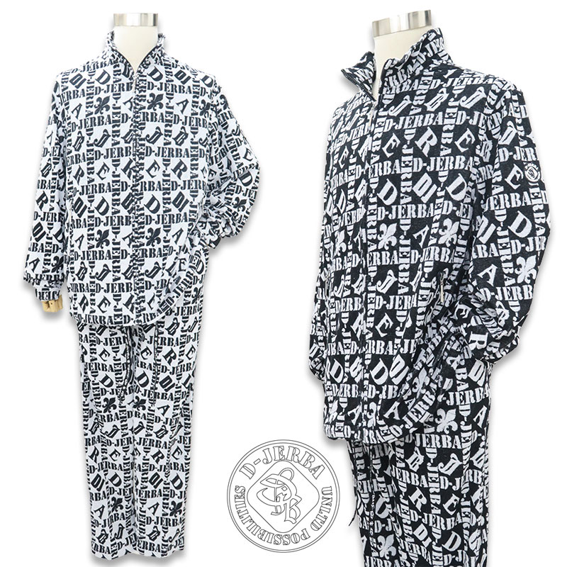 ＼25％OFF／ジェルバ パイル地 セットアップ トラックジャケット イージーパンツ 241001 白 04 黒 15 M L LL 3L JERBA