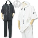 \25%OFF/ ジェルバ 半袖フルジップ パーカー イージーパンツ セットアップ 251016-1 白 4 黒 15 M L LL 3L JERBA 上下セット