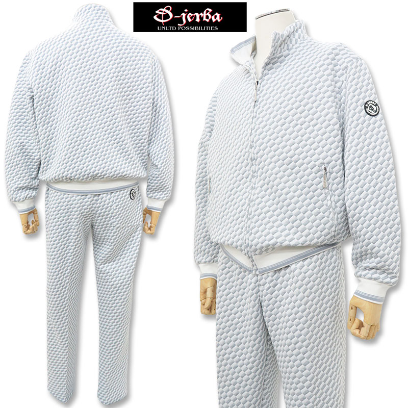 \30%OFF/ジェルバ セットアップ ブルゾン イージーパンツ 261013-1 白/グレー 04 M L 3L JERBA らくらく ストレッチ 24AW 秋冬