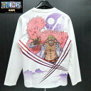 絡繰魂 ドンキホーテ・ドフラミンゴ刺繍長袖Tシャツ カラクリタマシイ 白 204093-10