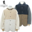 ラウラフェリーチェ ジップボア フーデッド パーカー 50 LLサイズ Laura Felice ベージュ 26 ネイビー 33 145-6005 24AW