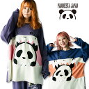 パンディエスタ 長袖クルートレーナー シャークVSパンダ 533471 M L XL ネイビー(064)パープル(072) PANDIESTA JAPAN メンズ レディース