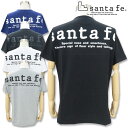 サンタフェ ロゴプリント 半袖Tシャツ 85802 85872 L LL 3L santafe メンズ 白 黒 グレー 紺 48 50 52 ホワイト ブラック グレー ネイビー