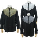 ドレス長袖シャツ M L LL 黒/ゴールド 黒/シルバー 黒/ホワイト N2096-01 02 03 ダンス 長袖シャツ ドレス