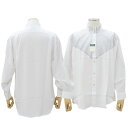 メッシュ切り替えドレスシャツ N2075-1 ホワイト/シルバー 長袖 ドレス シャツ