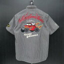 フラッグスタッフ スヌーピー刺繍半袖ヒッコリーシャツ M/L/XL/XXLサイズ 黒 492031-20
