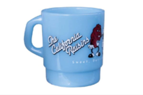 【全品　送料無料！】　アメリカン雑貨　ミルキースタッキングマグカップブルー　青　RAISINS　アメリカ　USA　アメキャラ　カップ　コップ　マグ　食事　食器　キッチン　雑貨　グッズ