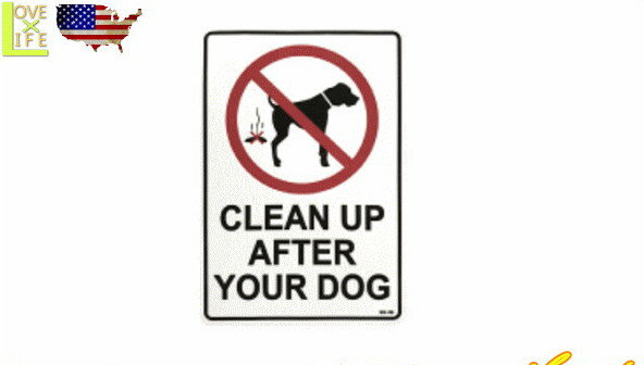 【全品 送料無料！】 アメリカン雑貨 STICKER サインステッカー犬の後始末を CLEAN UP AFTER YOUR DOG シール 注意看板 カンパニー 雑貨 アメリカ雑貨 アメリカ USA おしゃれ