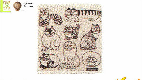 【全品　送料無料！】　リサ・ラーソン　ウォッシュタオルスケッチキャット　陶芸　タオル　北欧　デザイン　デザイナー　スウェーデン　グッズ　たおる