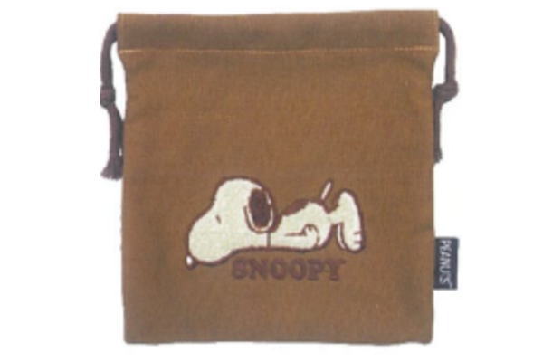 【全品　送料無料！】【スヌーピー】【SNOOPY】サガラキャンバス巾着【モカ】【ピーナッツ】【ウッドストック】【すぬーぴー】【キャラクター】【ポーチ】【ケース】【小物入れ】【きんちゃく】【袋】【収納】【雑貨】【グッズ】【かわいい】