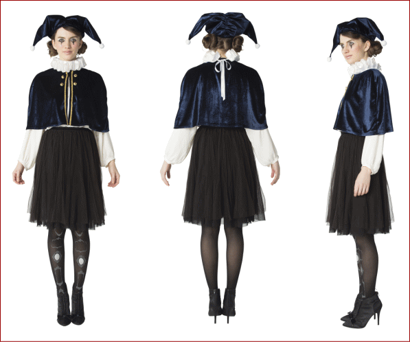 【レディ】ティアーズピエロマントセット【ピエロ】【マント】【クラウン】【ハロウィン】【コスプレ】【コスチューム】【衣装】【仮装】【集団仮装】【かわいい】