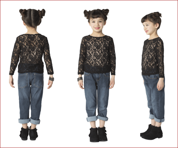 【キッズ】レーストップス【120】【ブラック】【ストレッチレース】【レース】【インナー】【ハロウィン】【コスプレ】【コスチューム】【衣装】【仮装】【かわいい】