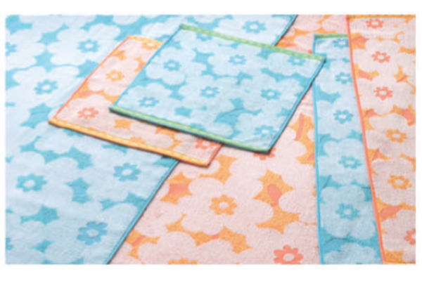 樂天商城 - 【全品　送料無料！】　オリジナル　無撚糸ジャガードウォッシュタオルオレンジ　ウエイク　タオル　たおる　ハンカチ　ハンドタオル　ミニタオル　雑貨　グッズ　かわいい