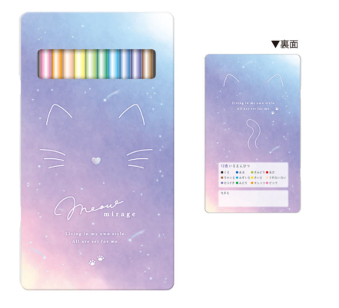 カミ228631 【全品　送料無料！】　オリジナル　缶ケース入り12色色鉛筆ミャウミラージュ　ネコ　動物..