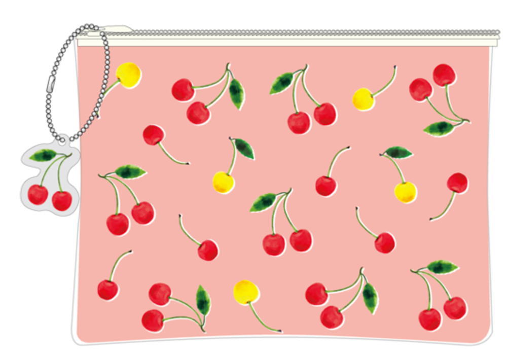 グリCS-023 【全品　送料無料！】　オリジナル　PVCポーチチェリー　サクランボ　フルーツ　ケース　小..