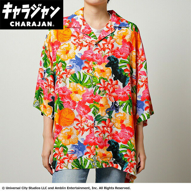 マル4985015900 【全品 送料無料！】 ジュラシック・ワールド アロハシャツM トロピカルダイナソーズ 映画 トップス シャツ 服 レディース 女性 メンズ 男性 兼用 ファッション 雑貨 グッズ かわいい