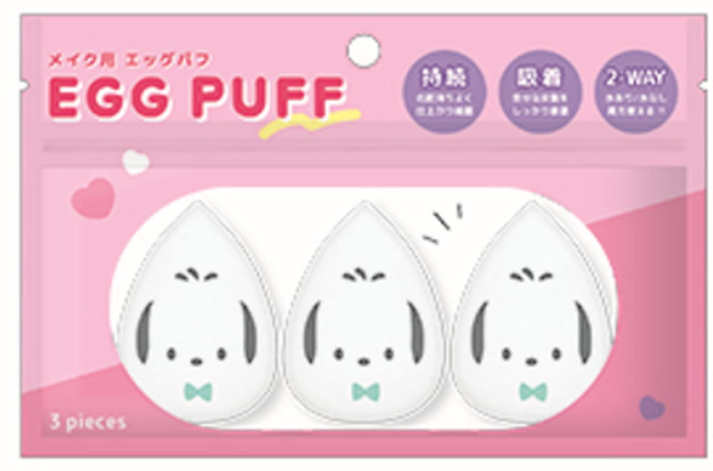 樂天商城 - 【全品　送料無料！】　サンリオキャラクターズ　エッグパフポチャッコ　パフ　スポンジ　コスメ　メイク　化粧　3個入り　3個セット　雑貨　グッズ　かわいい