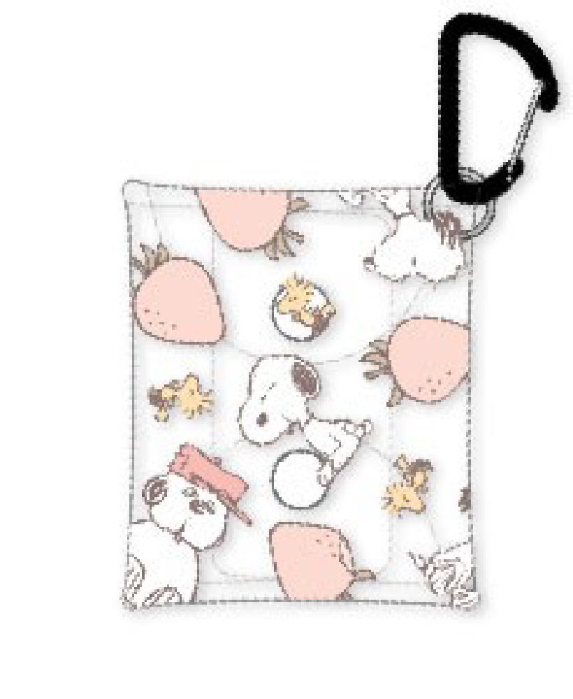 樂天商城 - 【全品　送料無料！】　スヌーピー　SNOOPY　クリアマルチケースSS　ストロベリー　ピーナッツ　ウッドストック　すぬーぴー　ポーチ　コインケース　小銭入れ　収納　カラビナ　子供　キッズ　雑貨　グッズ　かわいい