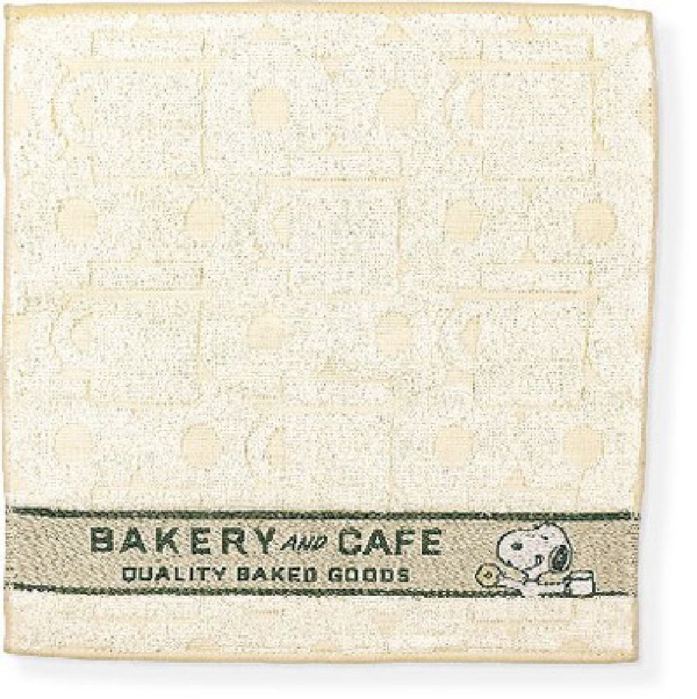 【全品 送料無料！】 スヌーピー SNOOPY ミニタオルBAKERY AND CAFE ピーナッツ ウッドストック すぬーぴー グリーン 緑 たおる ハンカチ ハンドタオル 海 プール アウトドア 雑貨 グッズ かわいい