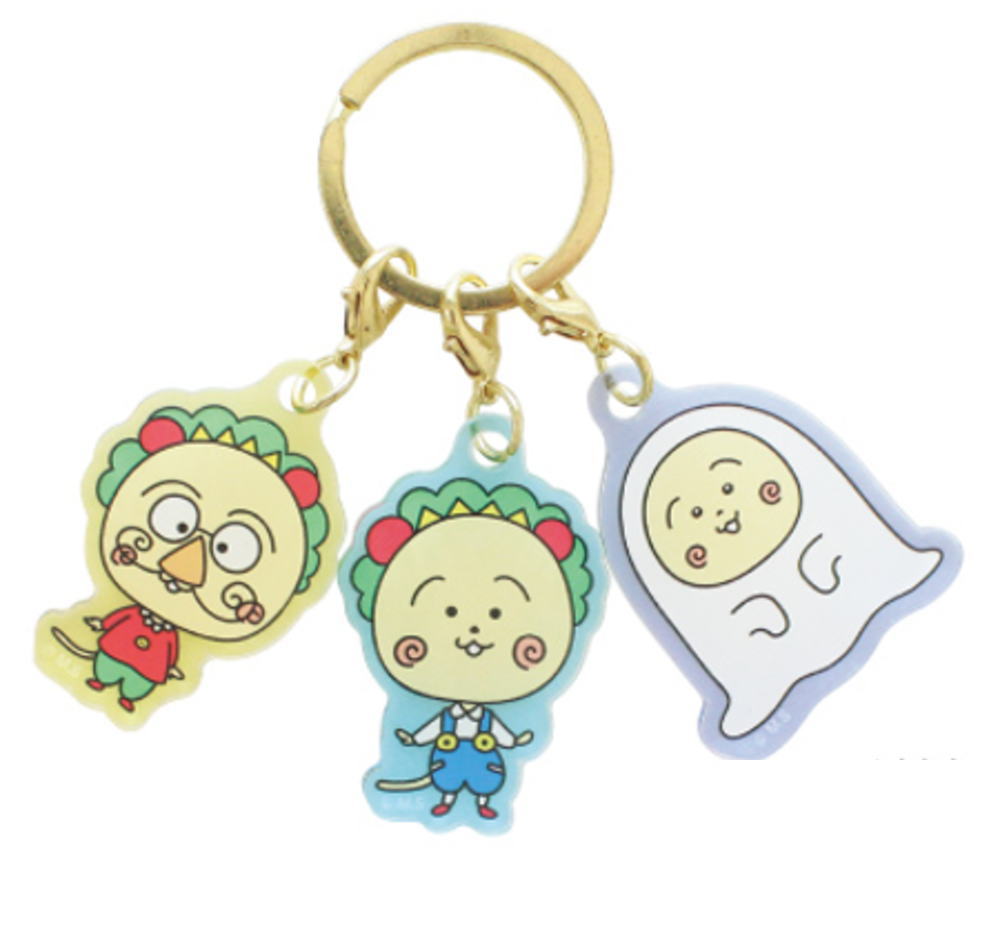 樂天商城 - 【全品　送料無料！】　日本製　コジコジ　COJI-COJI　3チャームキーホルダーへんしん　きみとぼく　さくらももこ　テレビ　アニメ　漫画　キーリング　チャーム　鍵　雑貨　グッズ　かわいい