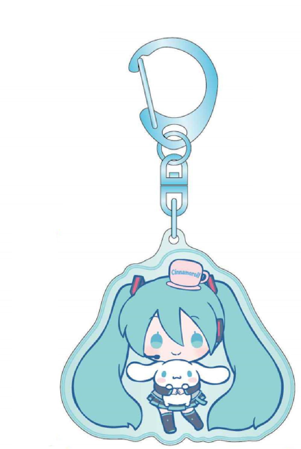 【全品　送料無料！】　初音ミク×シナモロール　ぷっくりったいキーホルダーなかよし　サンリオキャラクターズ　コラボ　キーリング　チャーム　鍵　雑貨　グッズ　かわいい