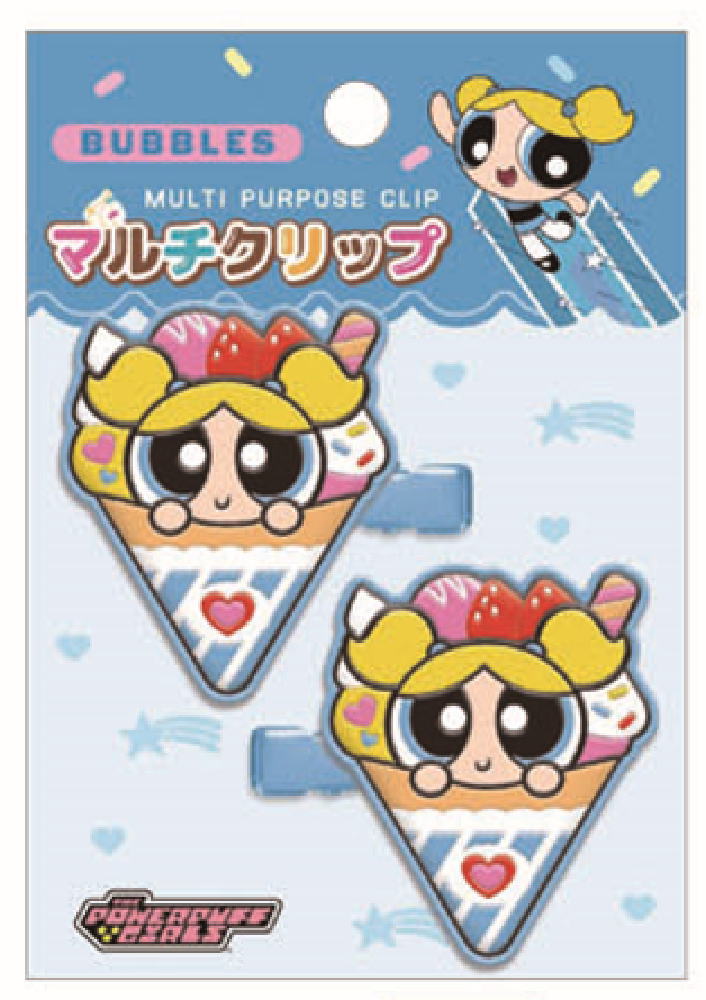 　パワーパフガールズ　マルチクリップスイーツデコ　バブルス　パワパフ　アメキャラ　アニメ　クリップ　ピン　留め　髪の毛　ヘアアイテム　ヘアアクセサリー　文房具　子供　キッズ　雑貨　グッズ　かわいい
